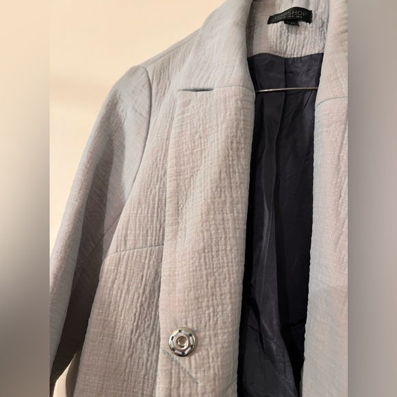 TOPSHOP 90’s style coat in translucent blue/silver - Picture 4 of 4